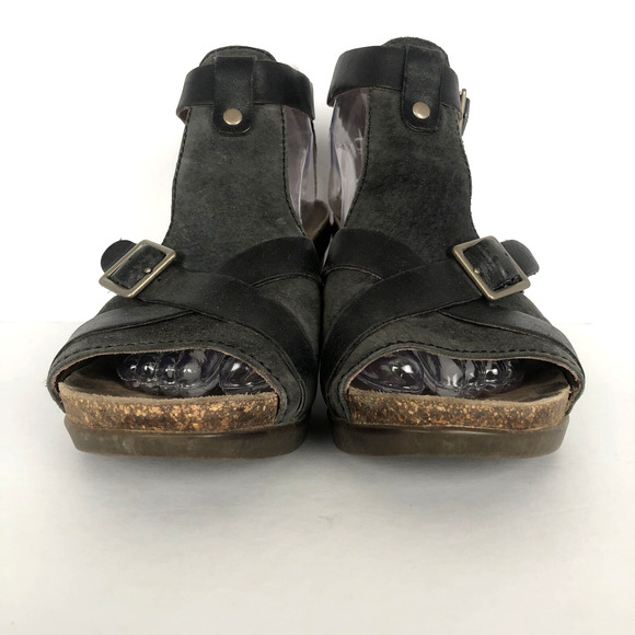 DANSKO Dominique T-Strap Suede Leather Heel Sandals Size EU 39 US 8.5-9 Black - Picture 6 of 11